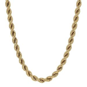 Yellow Gold Rope Chain Necklace 28" - 18k